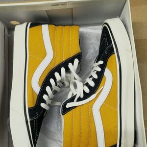 Vans Yellow and Navy High-Top Sneakers Sz 9.5